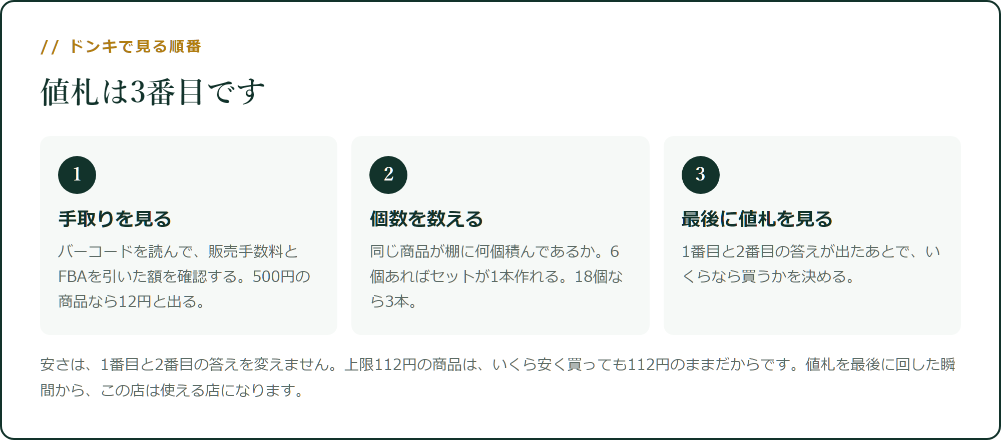 値札は3番目です