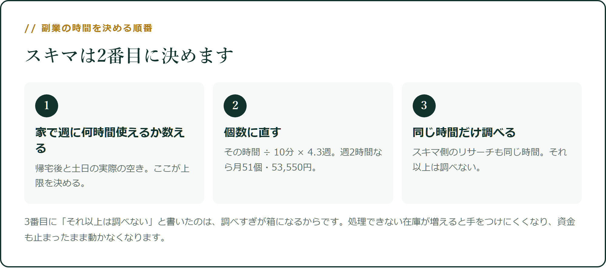 スキマは2番目に決めます