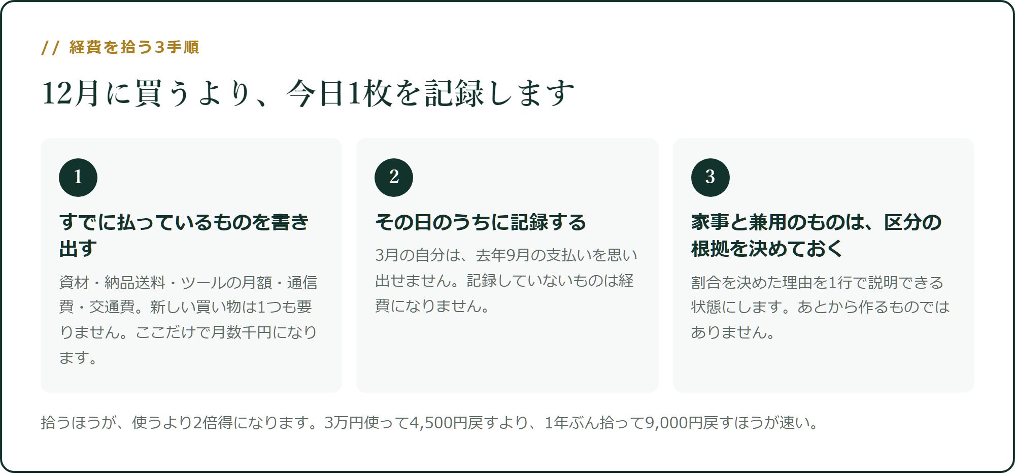 経費を拾う3手順