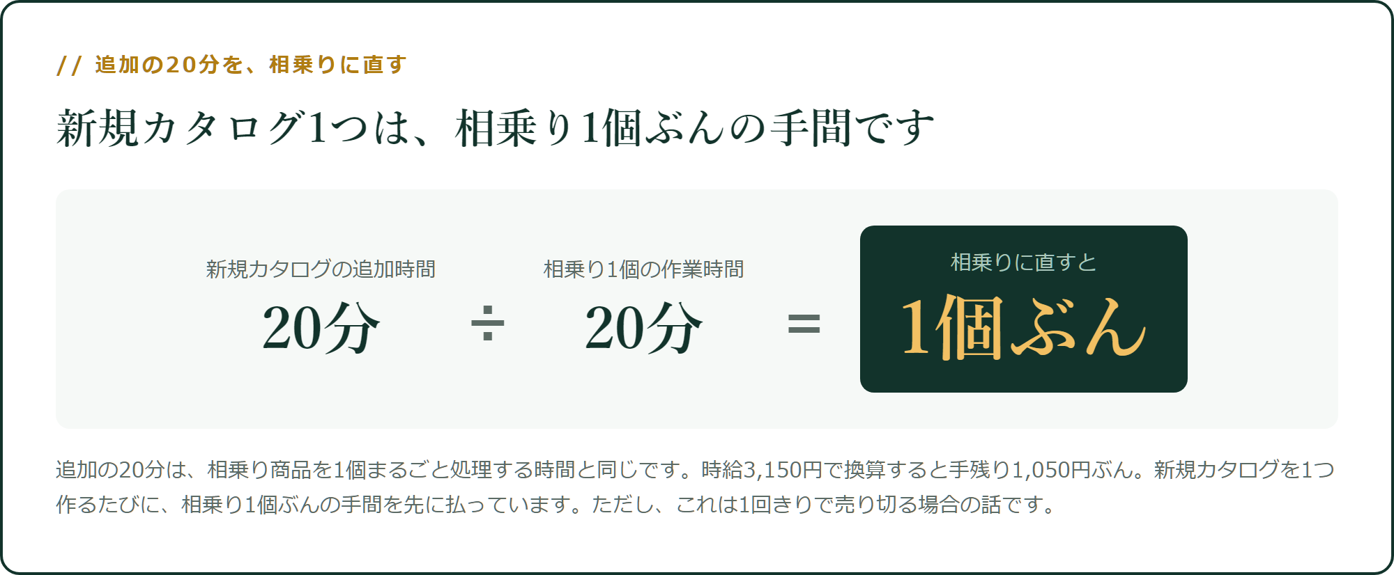 追加の20分を、相乗りに直す