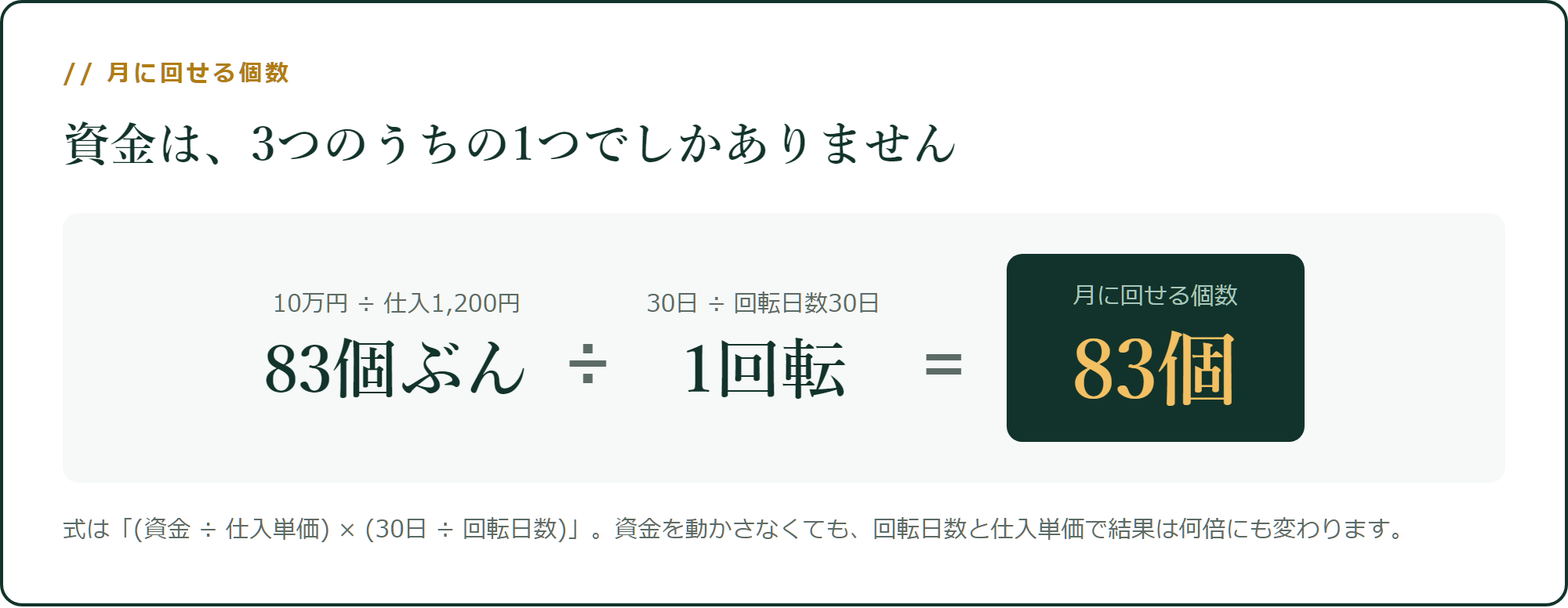 月に回せる個数を決める式